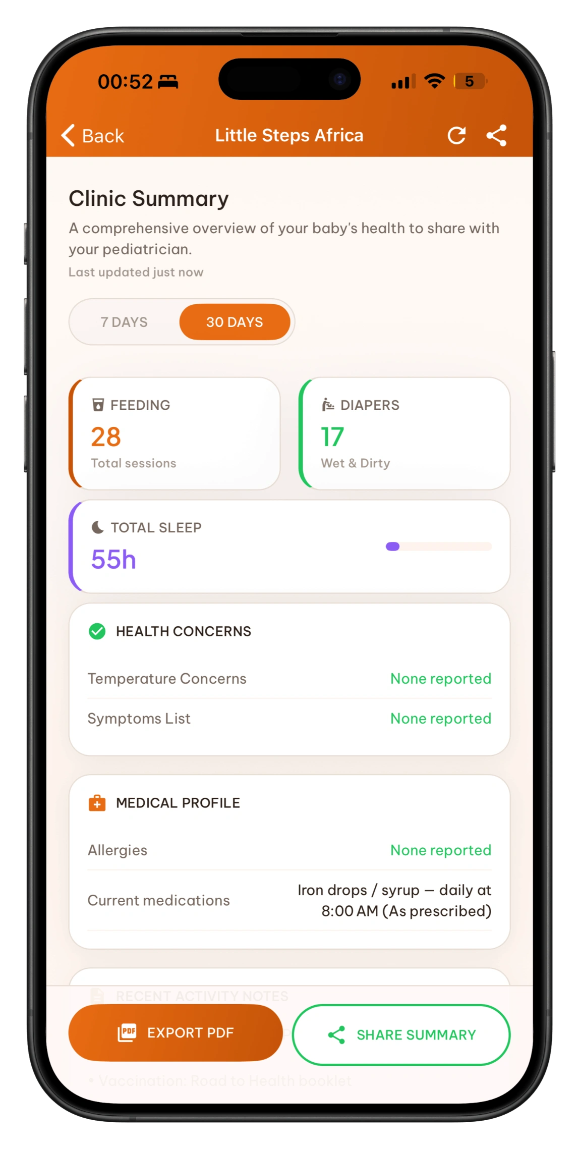 Clinic-ready PDF summary